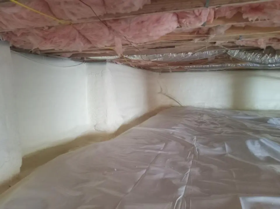 Crawl space encapsulation with closed-cell spray foam for Roof Waterproofing in Kearney